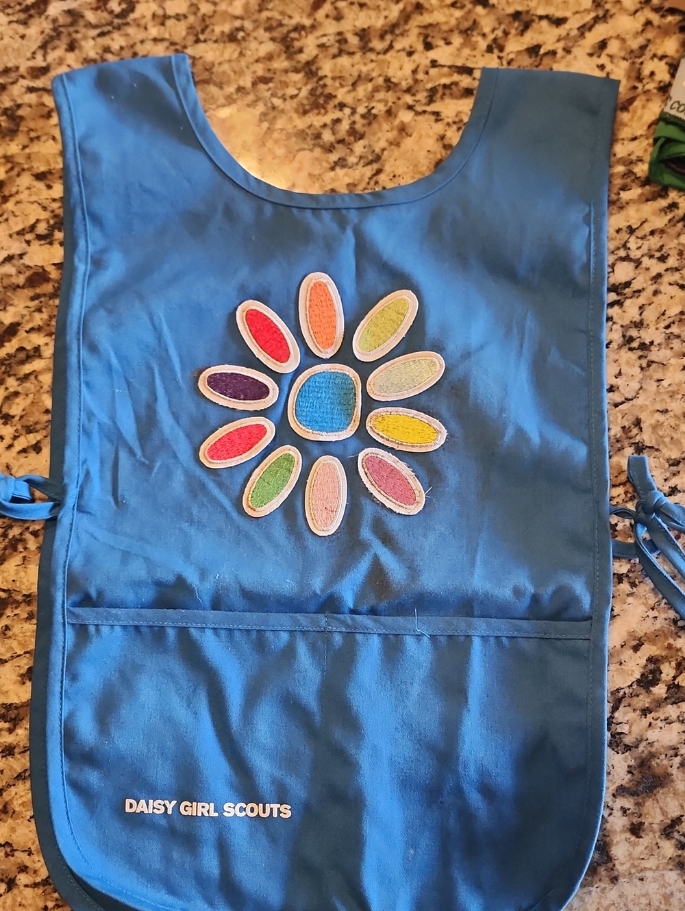 Daisy Girl Scouts Blue Kids Bib with Colorful Flower Patch